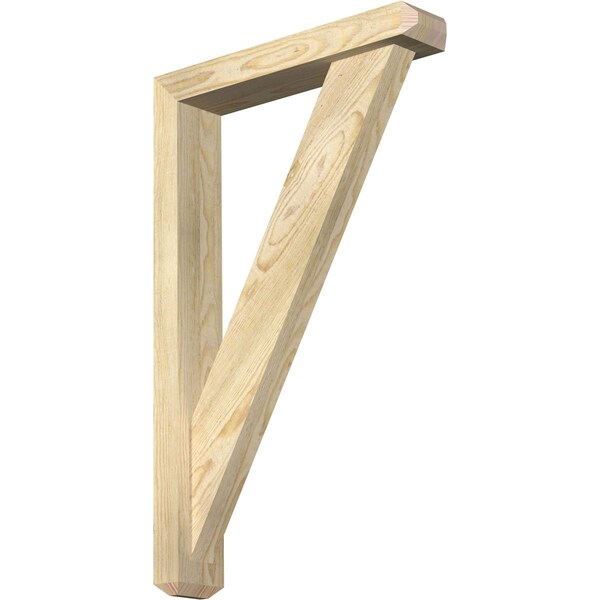 Ekena Millwork Traditional Craftsman Rough Sawn Bracket w/ Offset Brace, Douglas Fir, 4"W x 20"D x 32"H BKT0402X20X32TRA04RDF - main